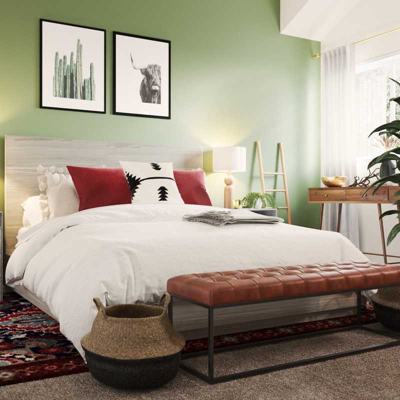 Contemporary, Bohemian, Southwest Inspired Bedroom Design by Havenly Interior Designer Carolina