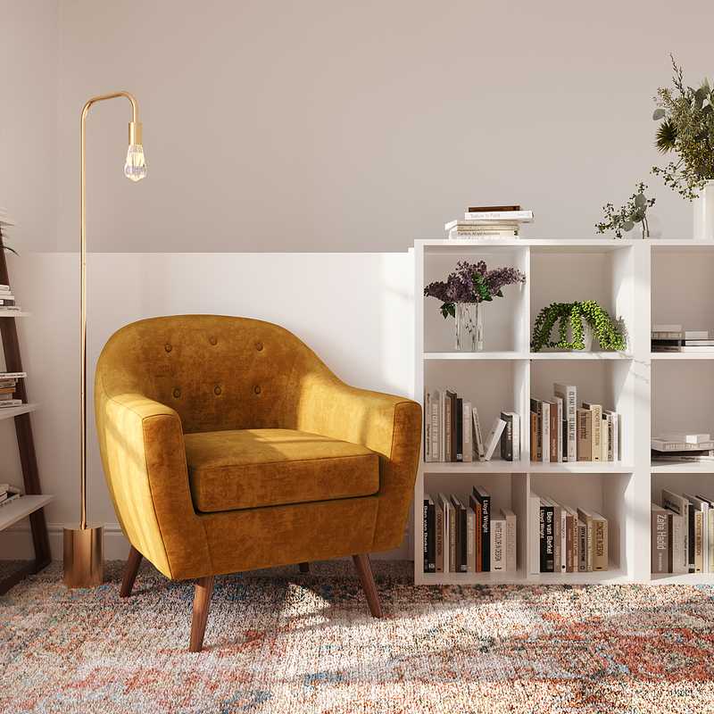 Modern, Bohemian, Midcentury Modern Office Design by Havenly Interior Designer Carla