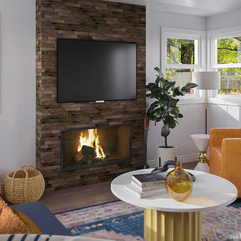 Eclectic, Bohemian, Glam, Global Living Room Design by Havenly Interior Designer Abi