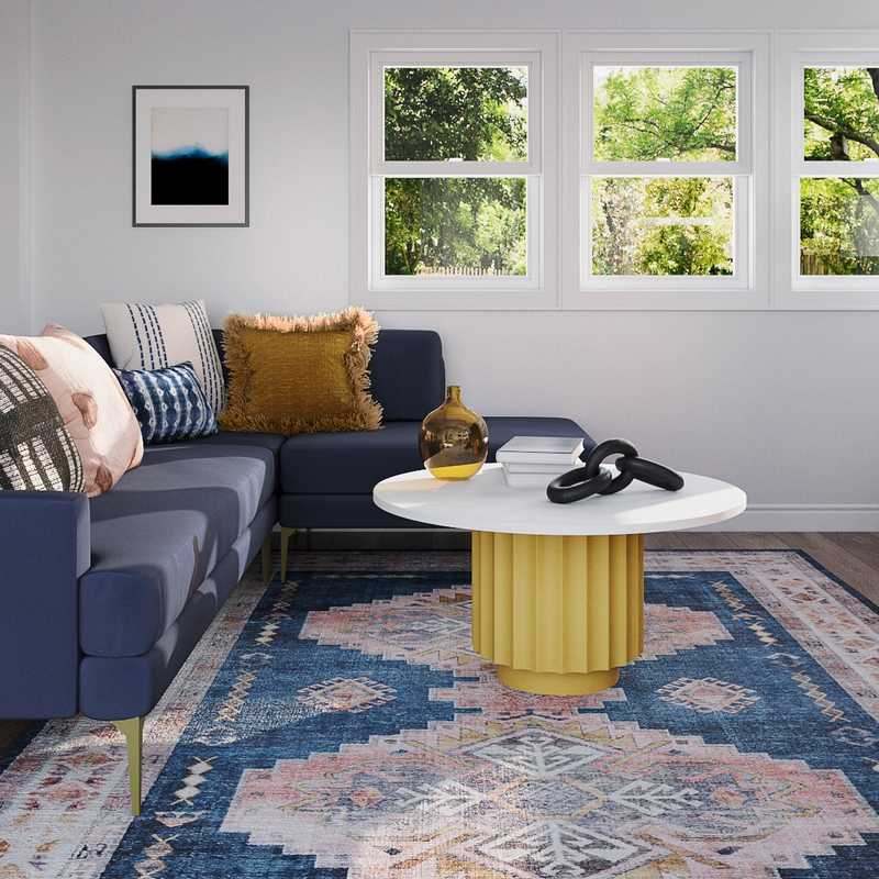 Eclectic, Bohemian, Glam, Global Living Room Design by Havenly Interior Designer Abi