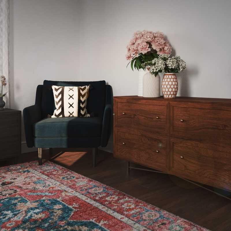 Bohemian, Midcentury Modern Bedroom Design by Havenly Interior Designer Luciano