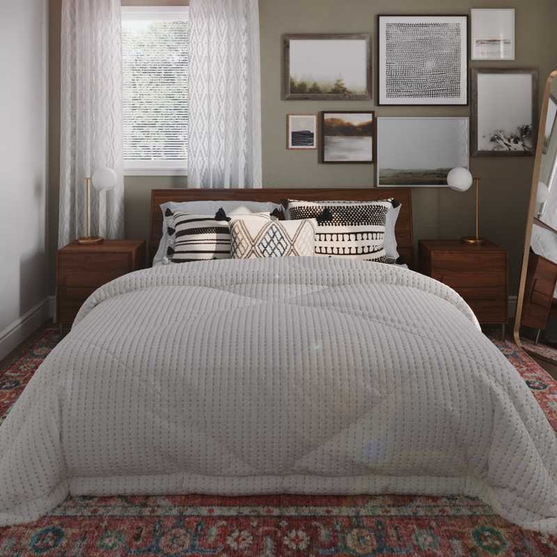 Bohemian, Midcentury Modern Bedroom Design by Havenly Interior Designer Luciano