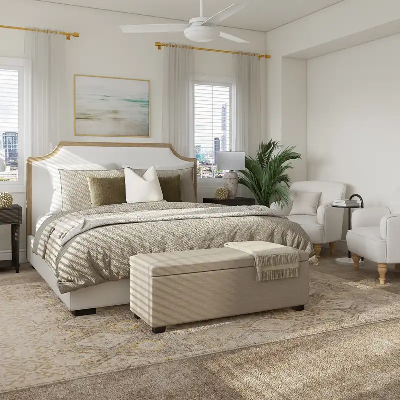 Bohemian, Coastal, Traditional, Farmhouse Bedroom Design by Havenly Interior Designer Nicole