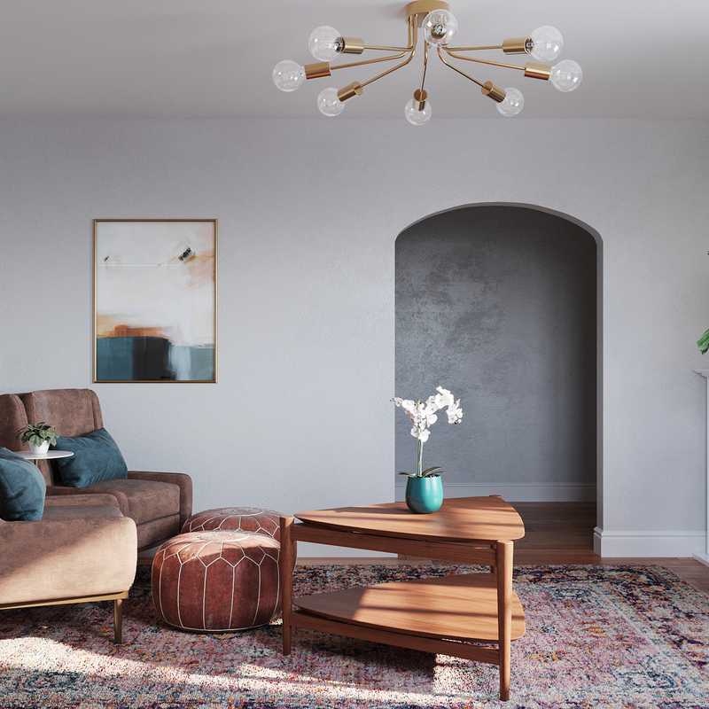 Eclectic, Bohemian, Midcentury Modern Living Room Design by Havenly Interior Designer Julia