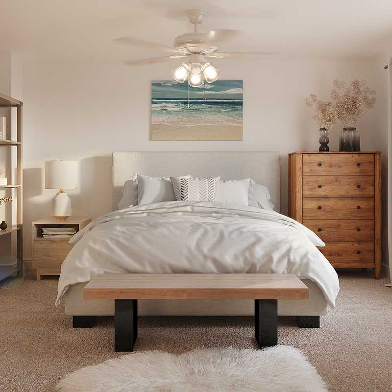 Bohemian, Midcentury Modern Bedroom Design by Havenly Interior Designer Carine