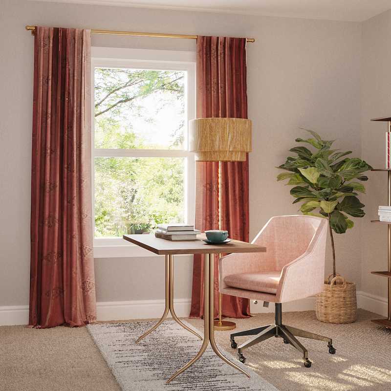 Contemporary, Eclectic, Bohemian Office Design by Havenly Interior Designer Jimena