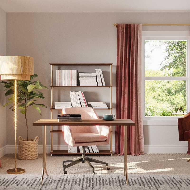 Contemporary, Eclectic, Bohemian Office Design by Havenly Interior Designer Jimena