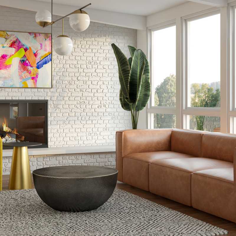 Modern, Eclectic, Transitional Living Room Design by Havenly Interior Designer Michelle