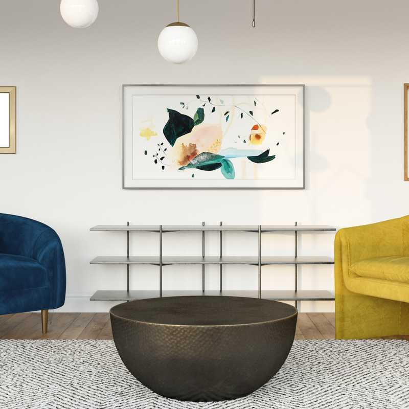 Modern, Eclectic, Transitional Living Room Design by Havenly Interior Designer Michelle