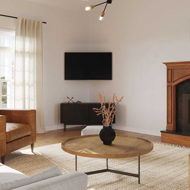 Bohemian, Midcentury Modern Living Room Design by Havenly Interior Designer Tara