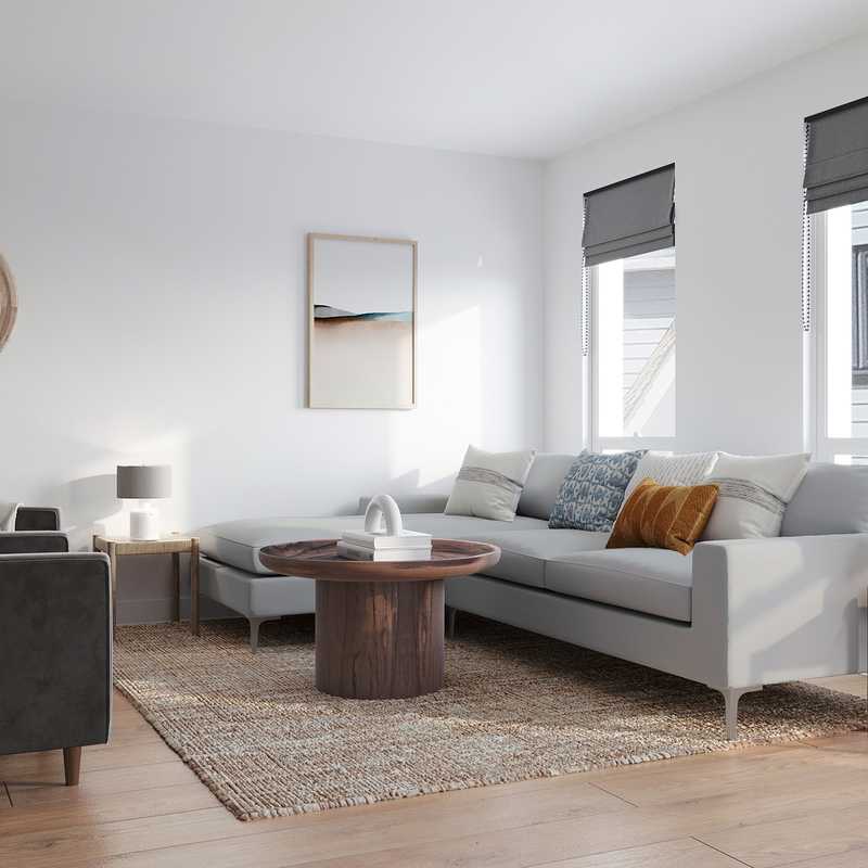 Bohemian, Midcentury Modern, Minimal Living Room Design by Havenly Interior Designer Hayley