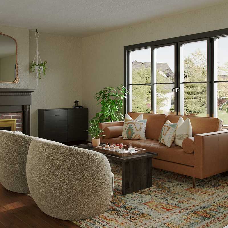 Bohemian, Midcentury Modern Living Room Design by Havenly Interior Designer Alycia