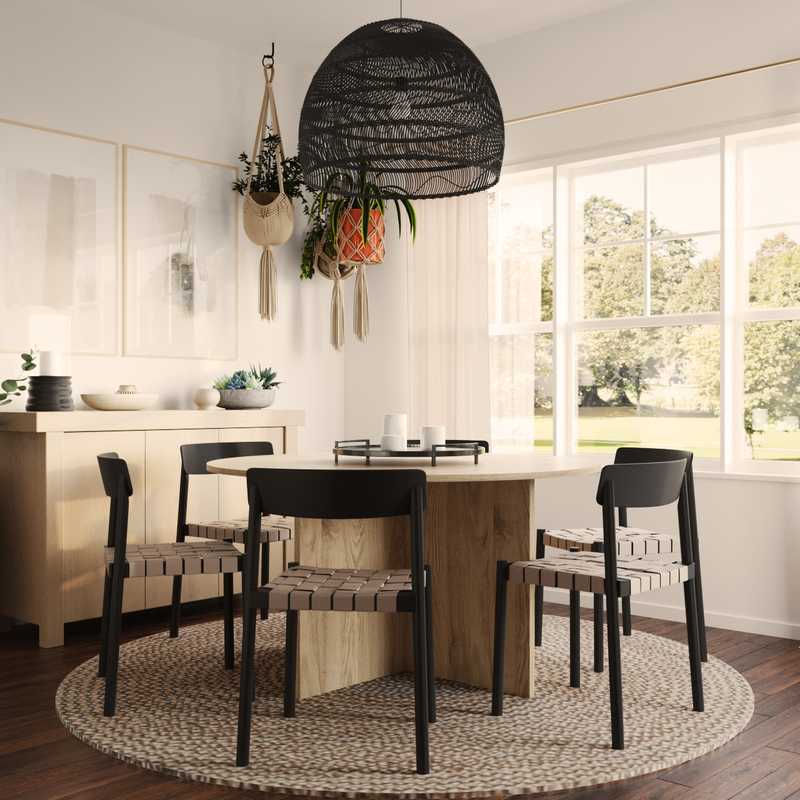 Bohemian, Farmhouse Dining Room Design by Havenly Interior Designer Lucia