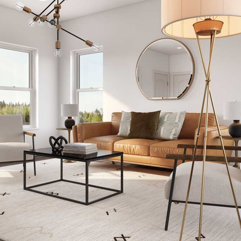 Modern, Industrial, Midcentury Modern Living Room Design by Havenly Interior Designer Tara