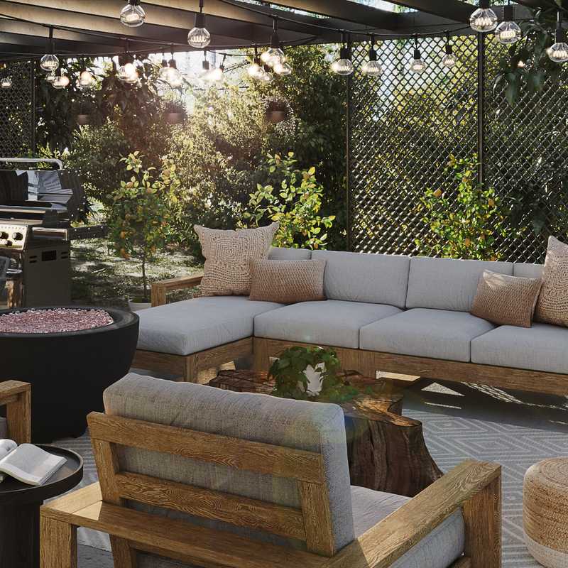 Bohemian Outdoor Space Design by Havenly Interior Designer Camila