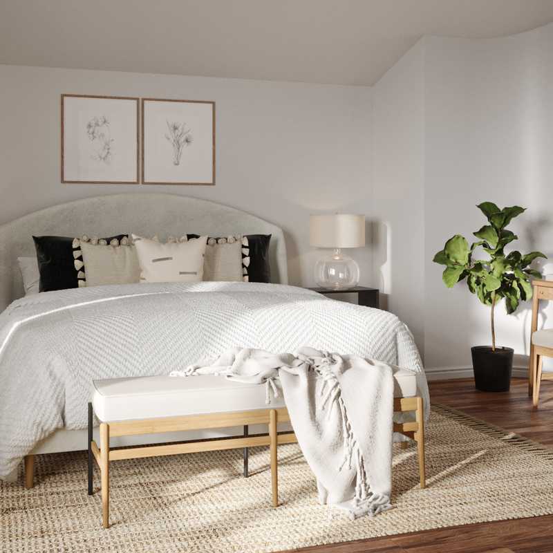 Bohemian, Midcentury Modern Bedroom Design by Havenly Interior Designer Tara