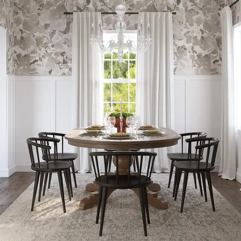 Farmhouse, Rustic Dining Room Design by Havenly Interior Designer Jessica