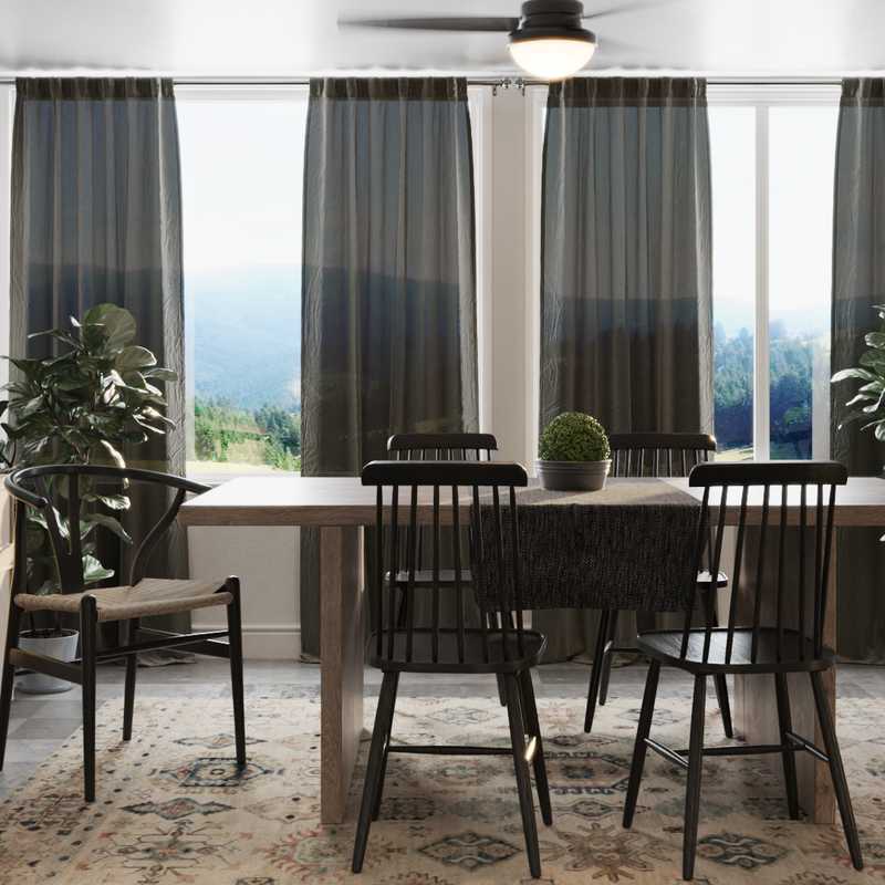 Glam, Midcentury Modern Dining Room Design by Havenly Interior Designer Regina