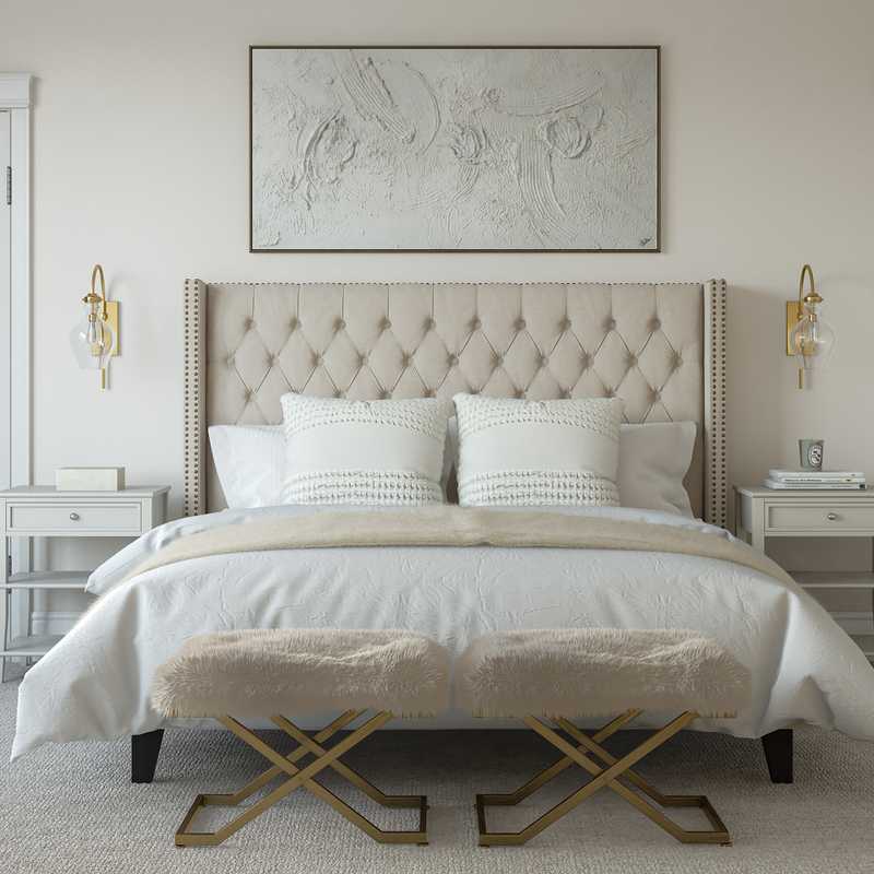 Modern, Glam, Transitional, Minimal Bedroom Design by Havenly Interior Designer Alexandra