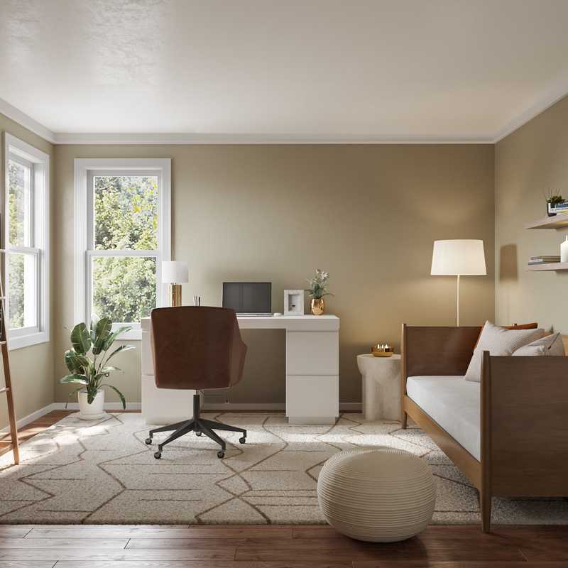 Bohemian, Midcentury Modern Office Design by Havenly Interior Designer Milena