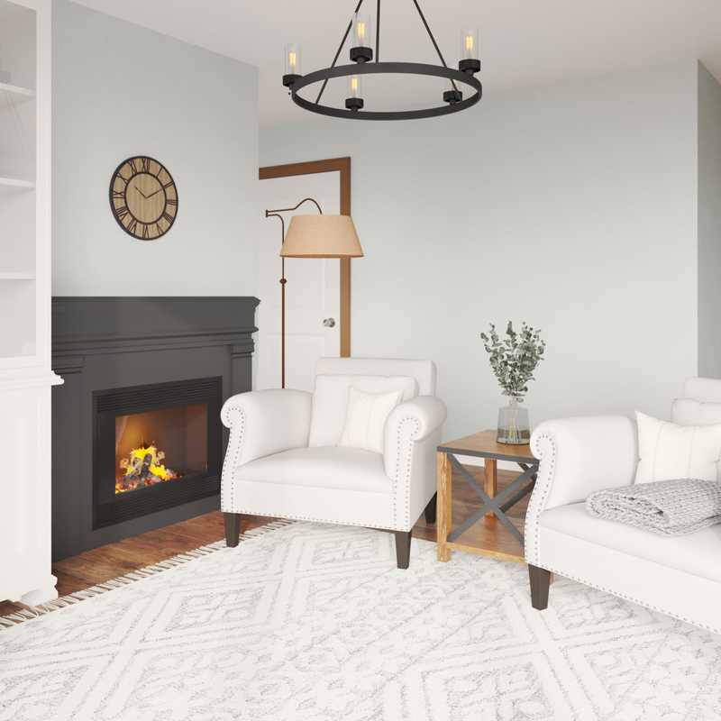 Coastal, Industrial, Farmhouse Reading Room Design by Havenly Interior Designer Lara