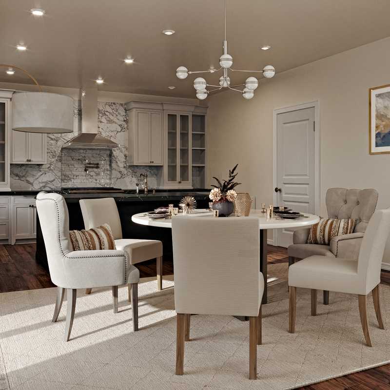 Bohemian, Farmhouse, Midcentury Modern Dining Room Design by Havenly Interior Designer Paola