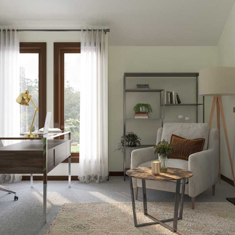Midcentury Modern, Scandinavian Office Design by Havenly Interior Designer Carolina