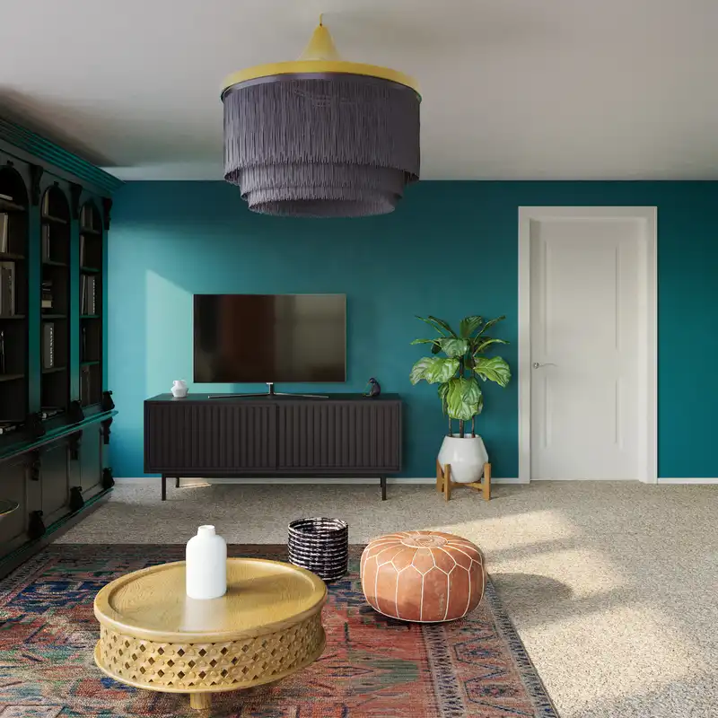 Eclectic, Bohemian, Midcentury Modern Living Room Design by Havenly Interior Designer Tania