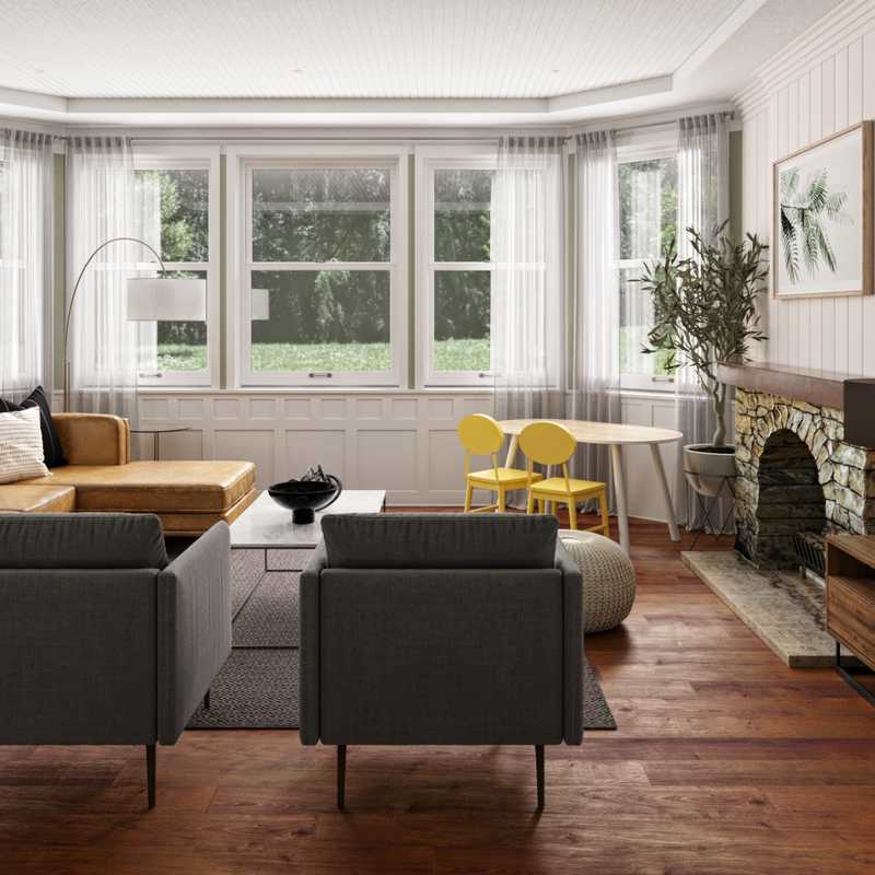 Industrial, Midcentury Modern, Scandinavian Living Room Design by Havenly Interior Designer Camila