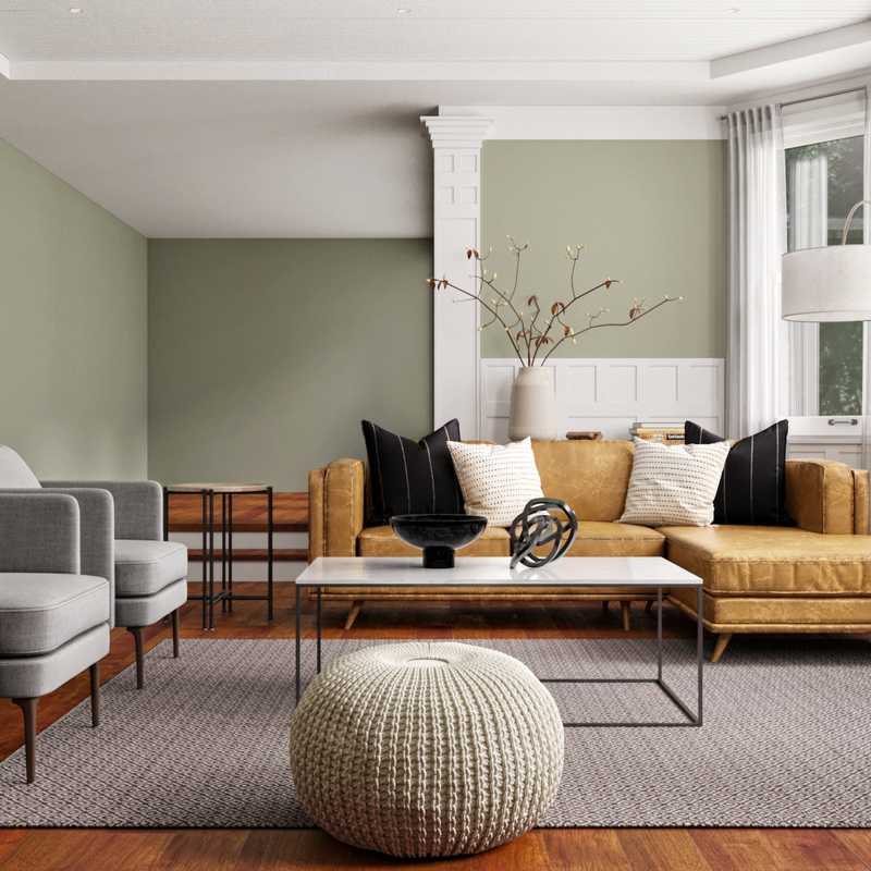 Industrial, Midcentury Modern, Scandinavian Living Room Design by Havenly Interior Designer Camila