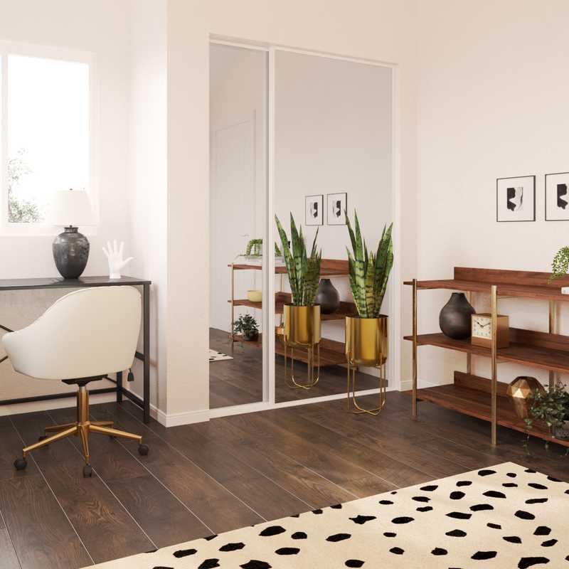 Eclectic, Bohemian, Midcentury Modern Office Design by Havenly Interior Designer Priscila