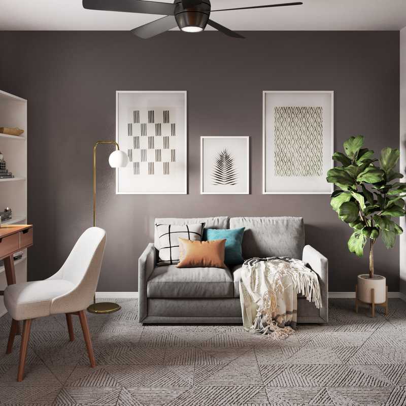 Modern, Vintage, Midcentury Modern Office Design by Havenly Interior Designer Ingrid