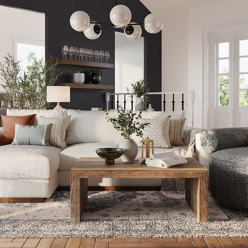 Bohemian, Scandinavian Living Room Design by Havenly Interior Designer Dinah