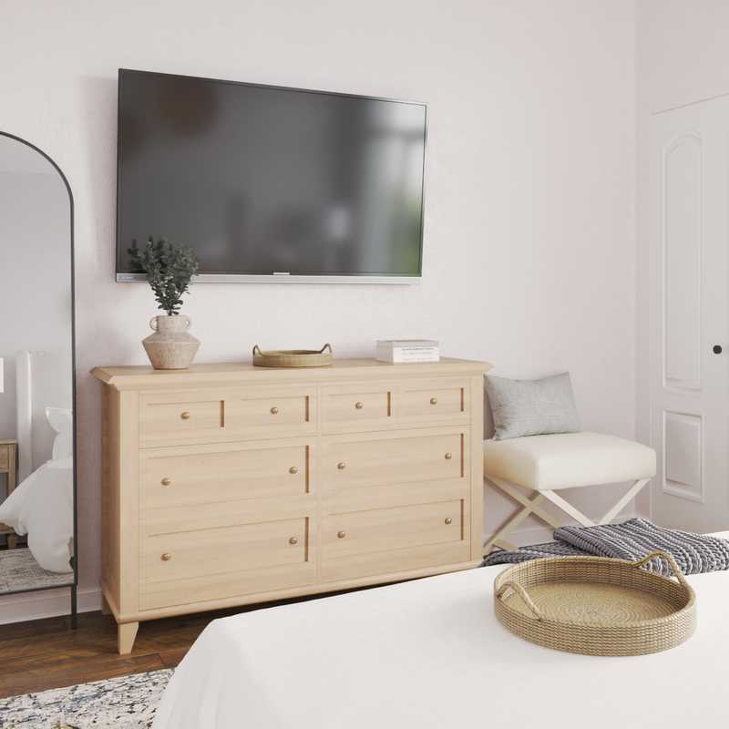 Coastal, Farmhouse, Midcentury Modern Bedroom Design by Havenly Interior Designer Amanda