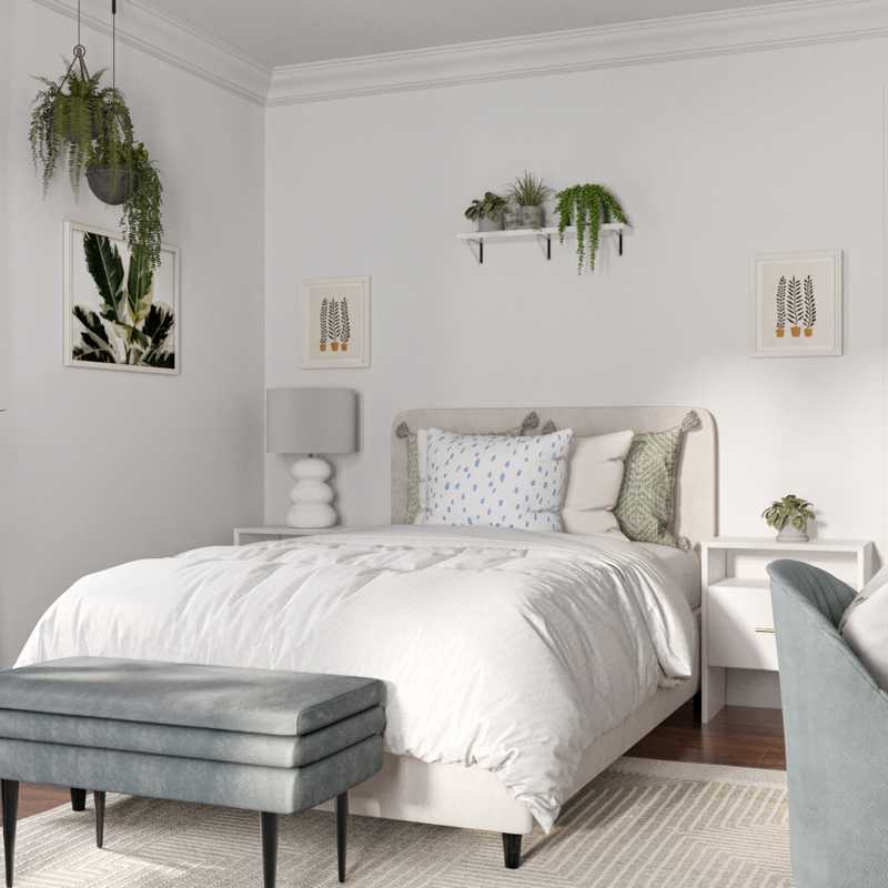 Bohemian, Preppy Bedroom Design by Havenly Interior Designer Kristin