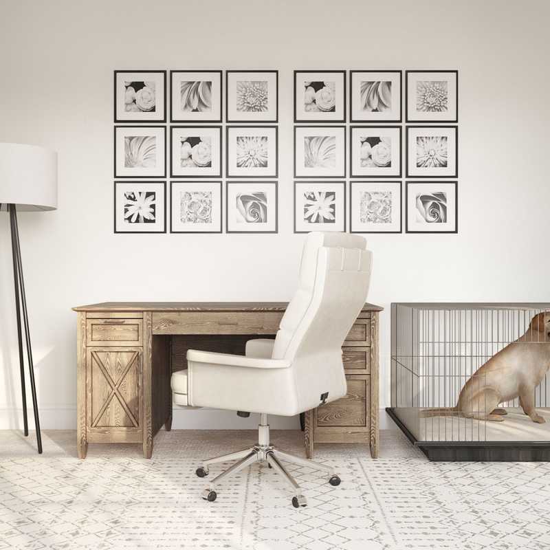 Bohemian, Farmhouse, Scandinavian Office Design by Havenly Interior Designer Alyssa