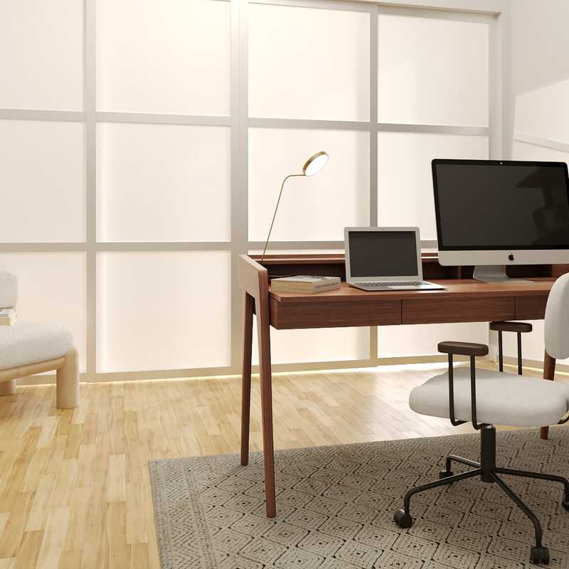 Global, Midcentury Modern, Scandinavian Office Design by Havenly Interior Designer Carla