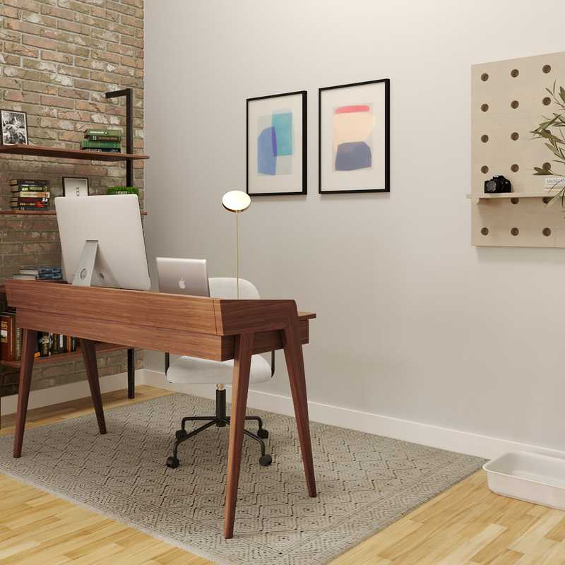 Global, Midcentury Modern, Scandinavian Office Design by Havenly Interior Designer Carla