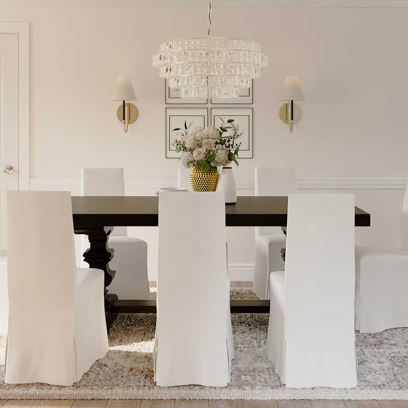 Glam, Farmhouse, Transitional Dining Room Design by Havenly Interior Designer Leigh