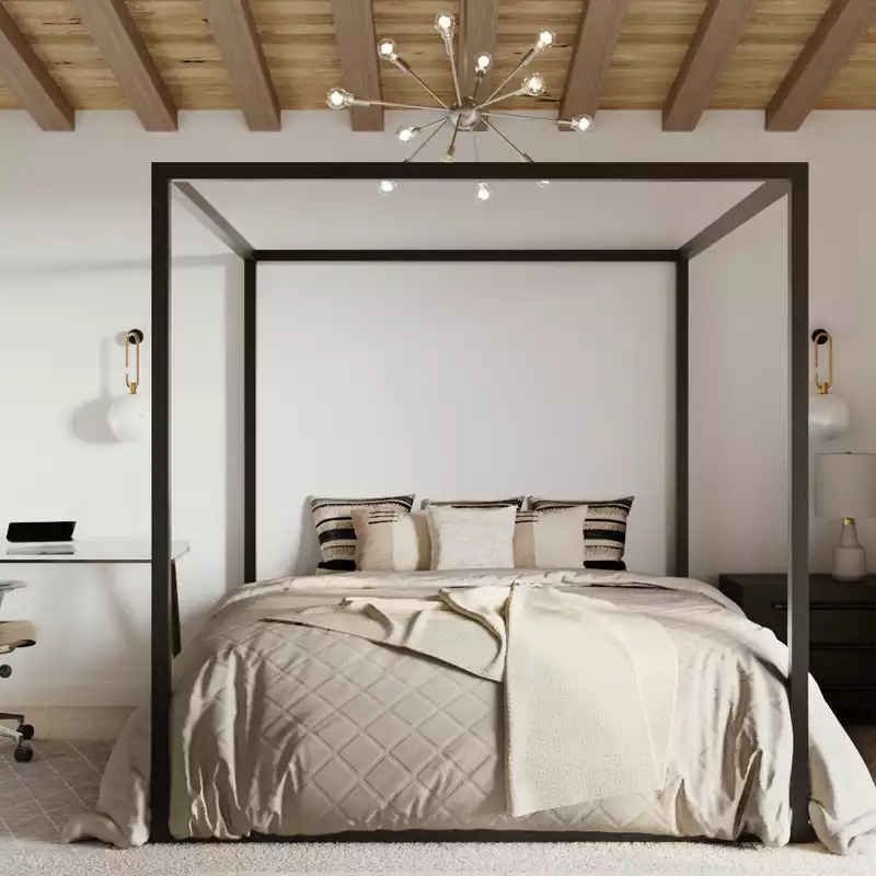 Glam, Industrial, Midcentury Modern, Scandinavian Bedroom Design by Havenly Interior Designer Paola