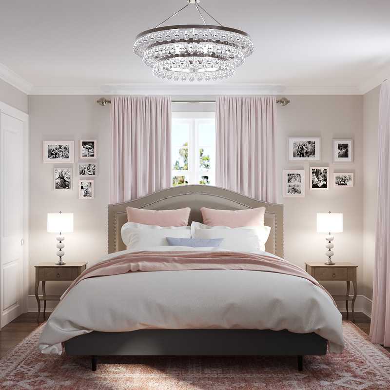 Glam, Transitional Bedroom Design by Havenly Interior Designer Sofia