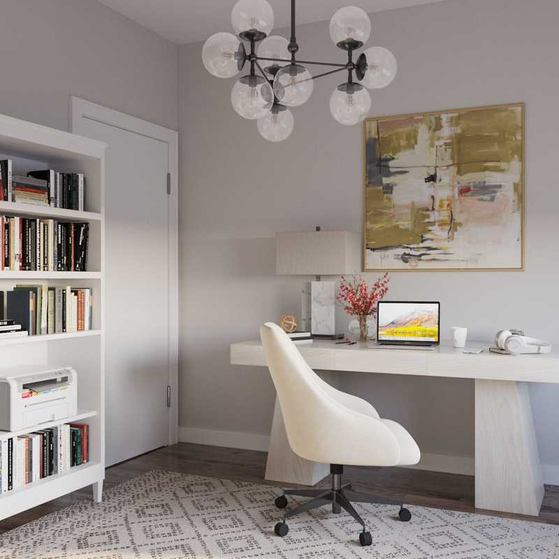Industrial, Midcentury Modern Office Design by Havenly Interior Designer Camila