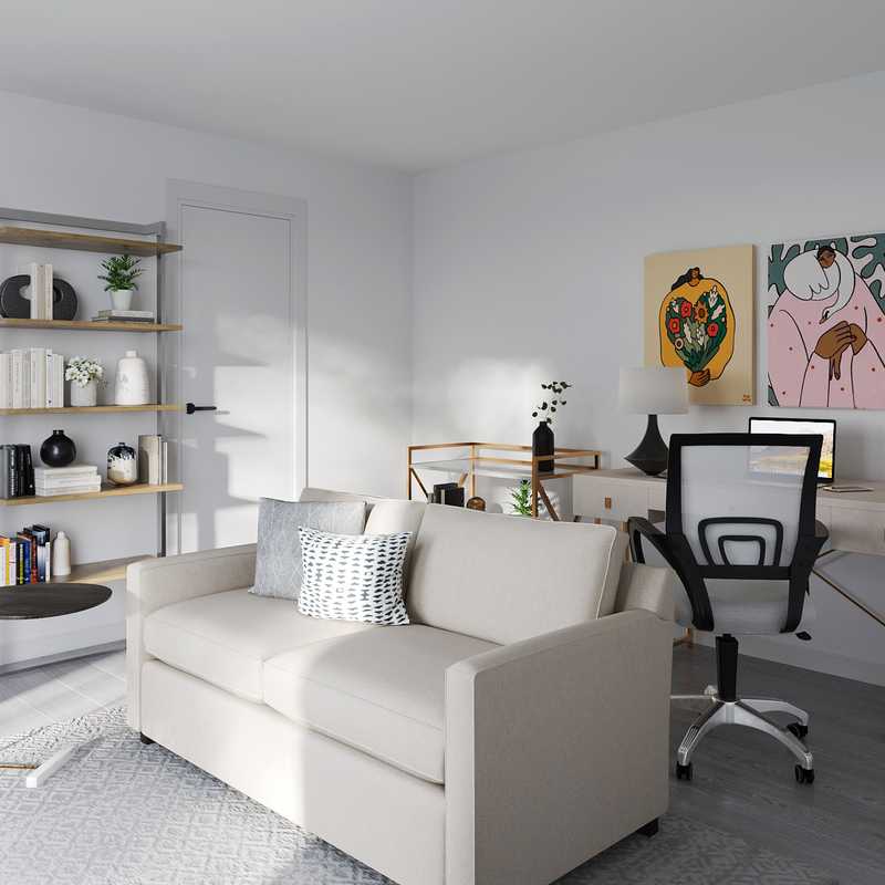 Minimal, Scandinavian Reading Room Design by Havenly Interior Designer Omire