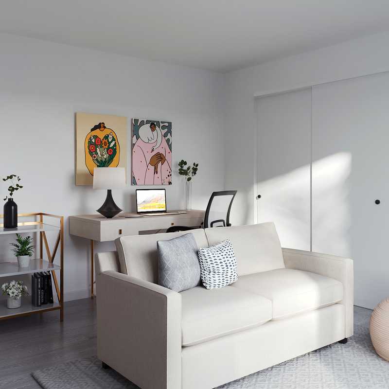 Minimal, Scandinavian Reading Room Design by Havenly Interior Designer Omire
