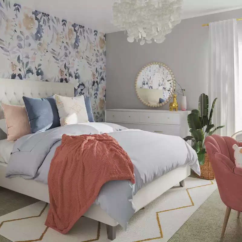 Bohemian, Glam Bedroom Design by Havenly Interior Designer Carolina