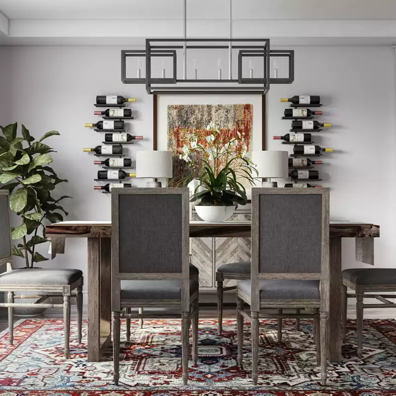 Industrial, Farmhouse Dining Room Design by Havenly Interior Designer Mercedes