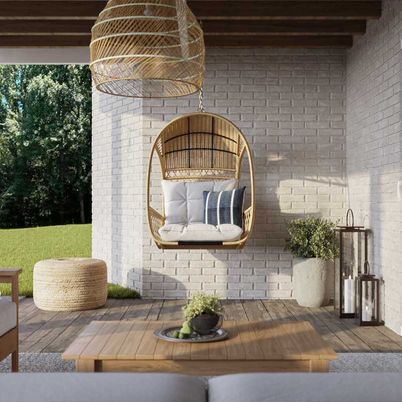 Bohemian, Coastal Outdoor Space Design by Havenly Interior Designer Pamela
