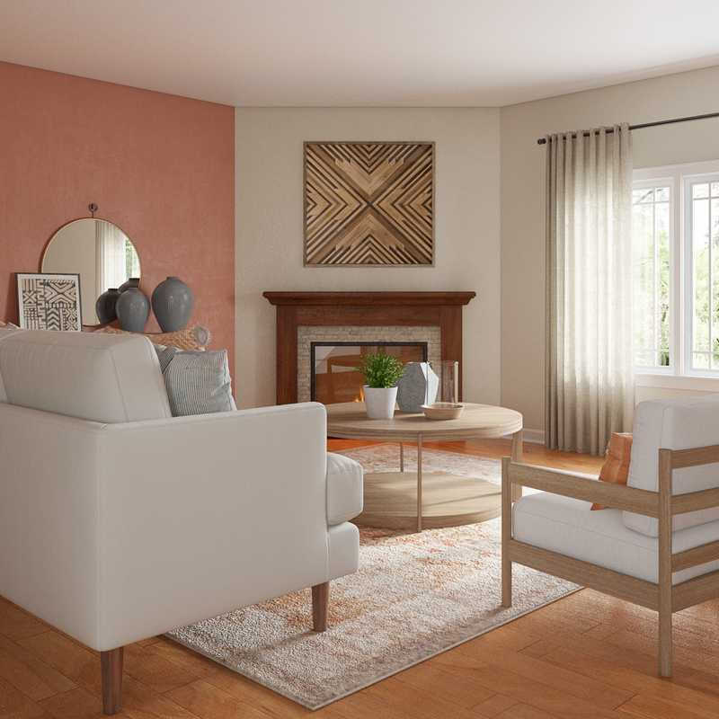 Bohemian, Farmhouse Living Room Design by Havenly Interior Designer Ashley