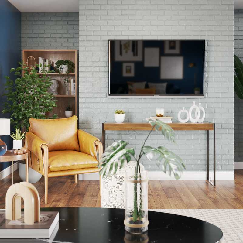Eclectic, Bohemian, Midcentury Modern Living Room Design by Havenly Interior Designer Stefhaniene