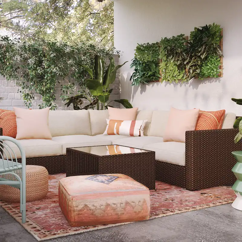 Eclectic, Bohemian Outdoor Space Design by Havenly Interior Designer Kristin